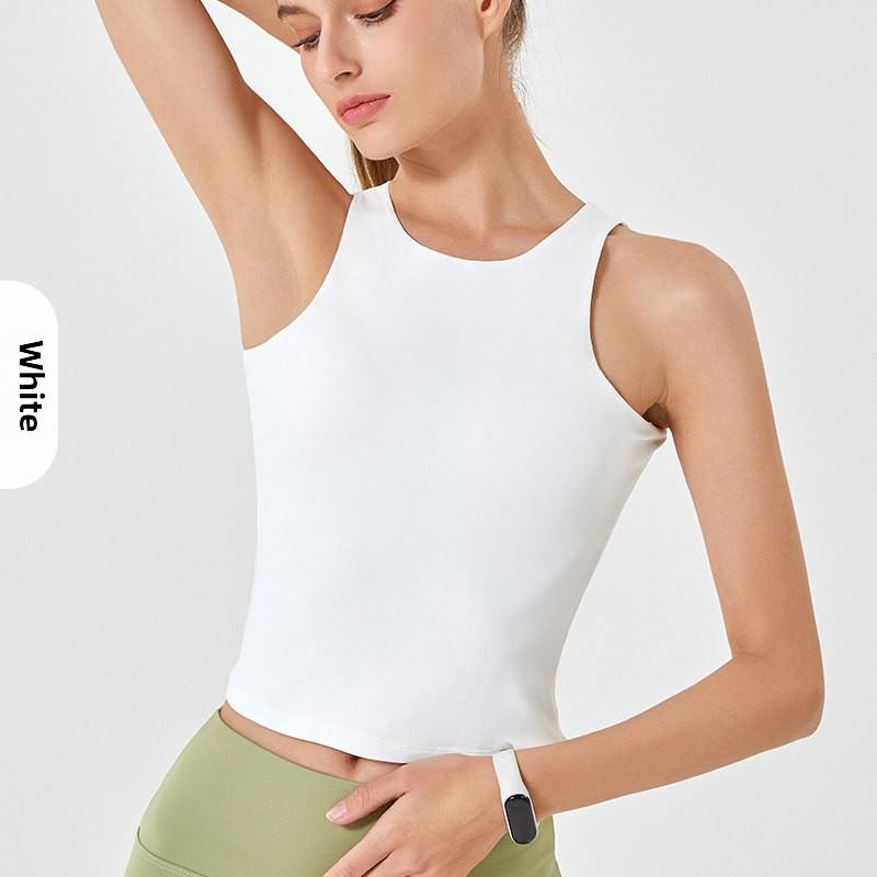 Женский спортивный жилет для йоги без рукавов с круглым вырезом