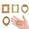 12 шт. Винтажная Мини-Фото Миниатюрное Изображение Овальная Прямоугольная Рамка Сердце Рамка Своими Руками Золотая Крошечная Рамка для Дисплея