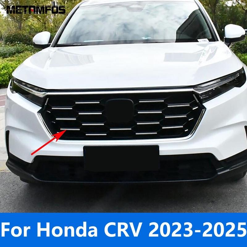 Front Center Grille Racing Grill Cover Trim Molding For Honda CR-V CRV 2024 2025 Stainless Steel Accessories Car Styling