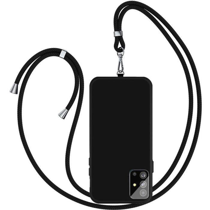 Coque de Protection Souple - PROSHOP - pour Samsung Galaxy S20 Plus - Noir - Antidérapante - Tour de Cou Universel