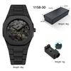 Men's Analog Mechanical Quartz Watch Arabic Numeral Waterproof Watch Fashion Men's Business Watch Polycarbonate Silicone Strap