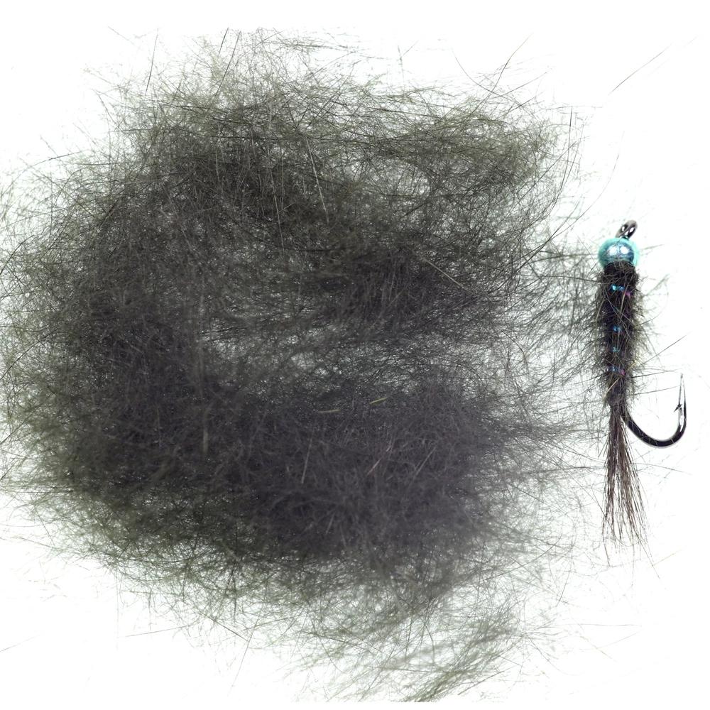 Bimoo Squirrel Hair Fiber Natural Dubbing Fiber for Nymph Scud Streamers Fly Tying Material Orange Green Olive Black Gray 1 Pack
