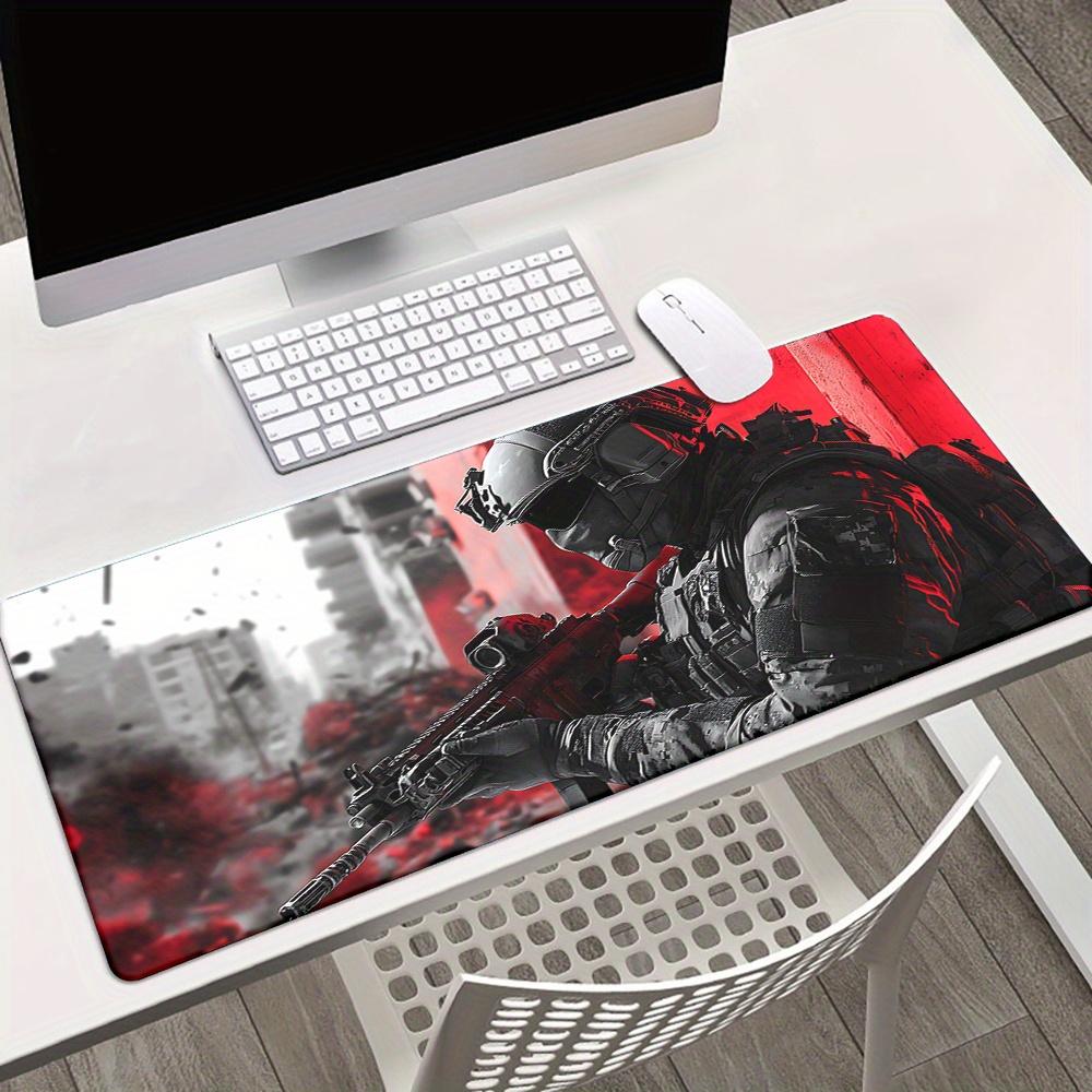 Red Gun Handsome Soldier Large Mouse Pad MM Anti-Slip Rubber Desk Mat for keyboard pad PC Laptop Office gaming Accessory