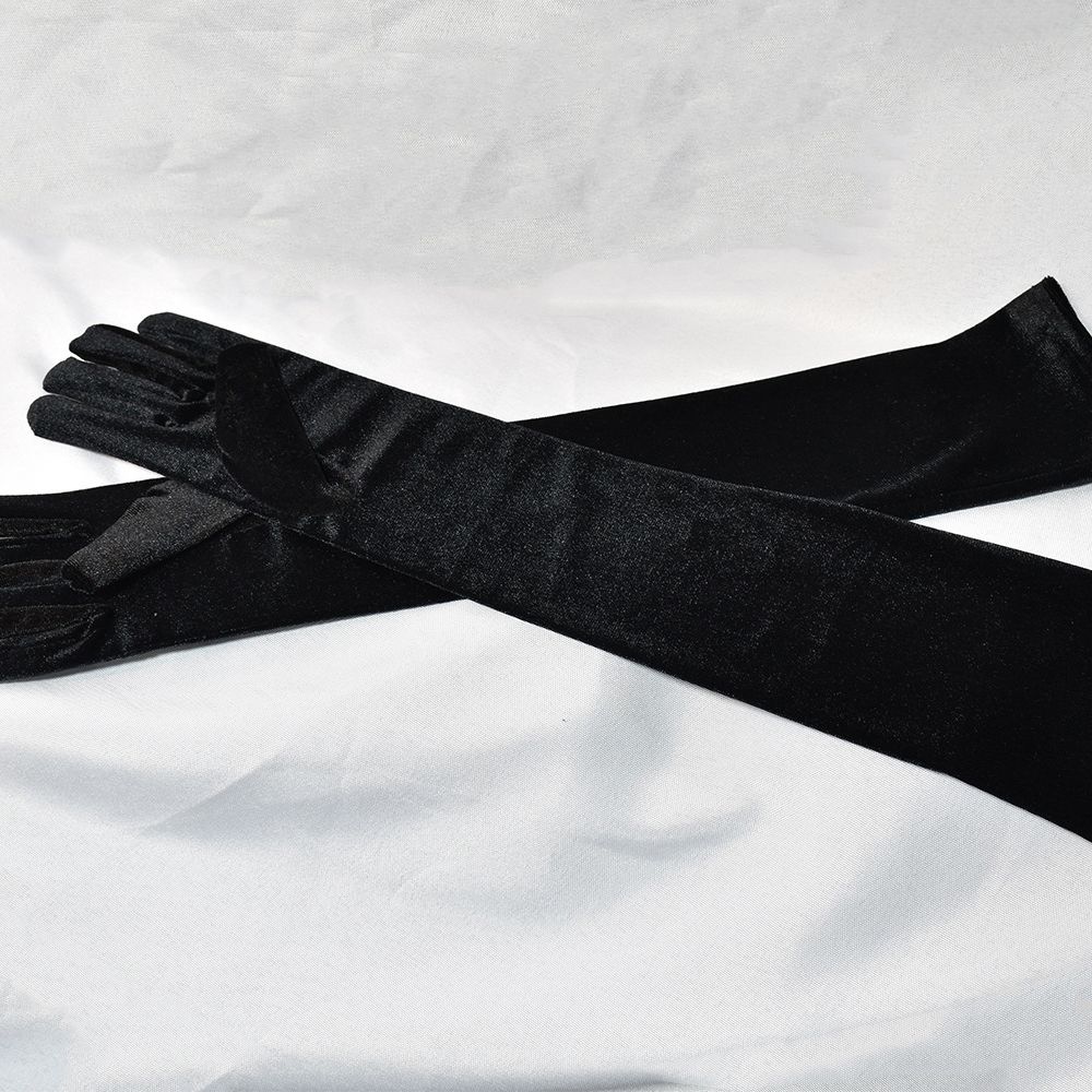 Теплое вечернее платье для вечеринки, осенний косплей, этикет, митенки, свадебные бархатные длинные перчатки, женские перчатки
