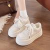 Sponge Cake Platform White Shoes Women's New Spring and Autumn Heightening Women's Shoes Casual Sports Shoes Board Shoes