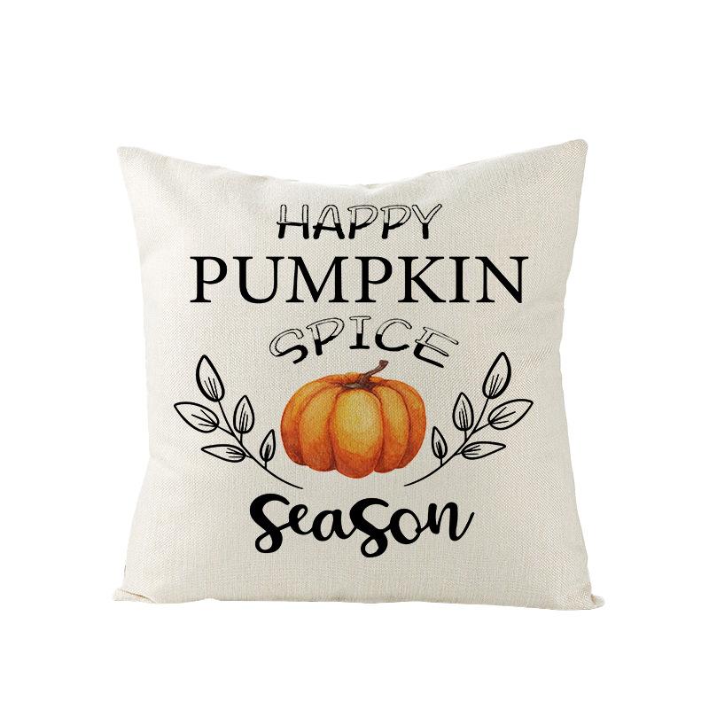 Thanksgiving Pillowcase New Autumn Pumpkin Polyester Peach Skin Printed Sofa Pillow