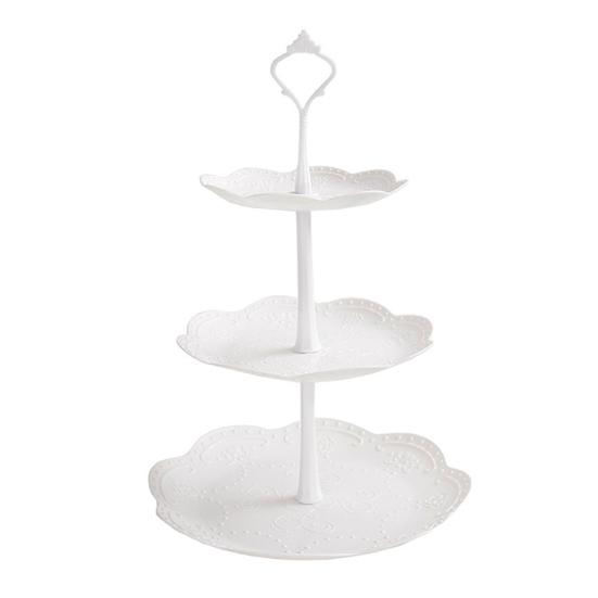 Подставка для кексов, башня, демонстрационная стойка для десертов, трехъярусная конструкция, не содержит бисфенол А, простая сборка, многоярусный поднос для сервировки торта на свадьбу