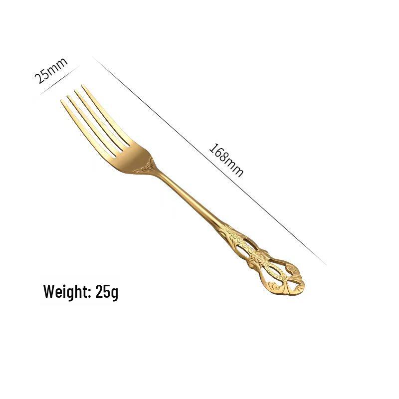 Набор столовых приборов из нержавеющей стали в европейском стиле с полым рельефным дизайном: Королевский нож, вилка и ложка.