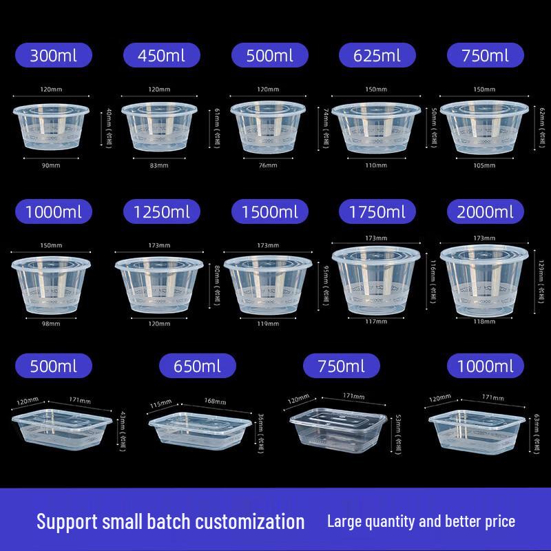 Transparent Disposable Round Takeaway Bowls