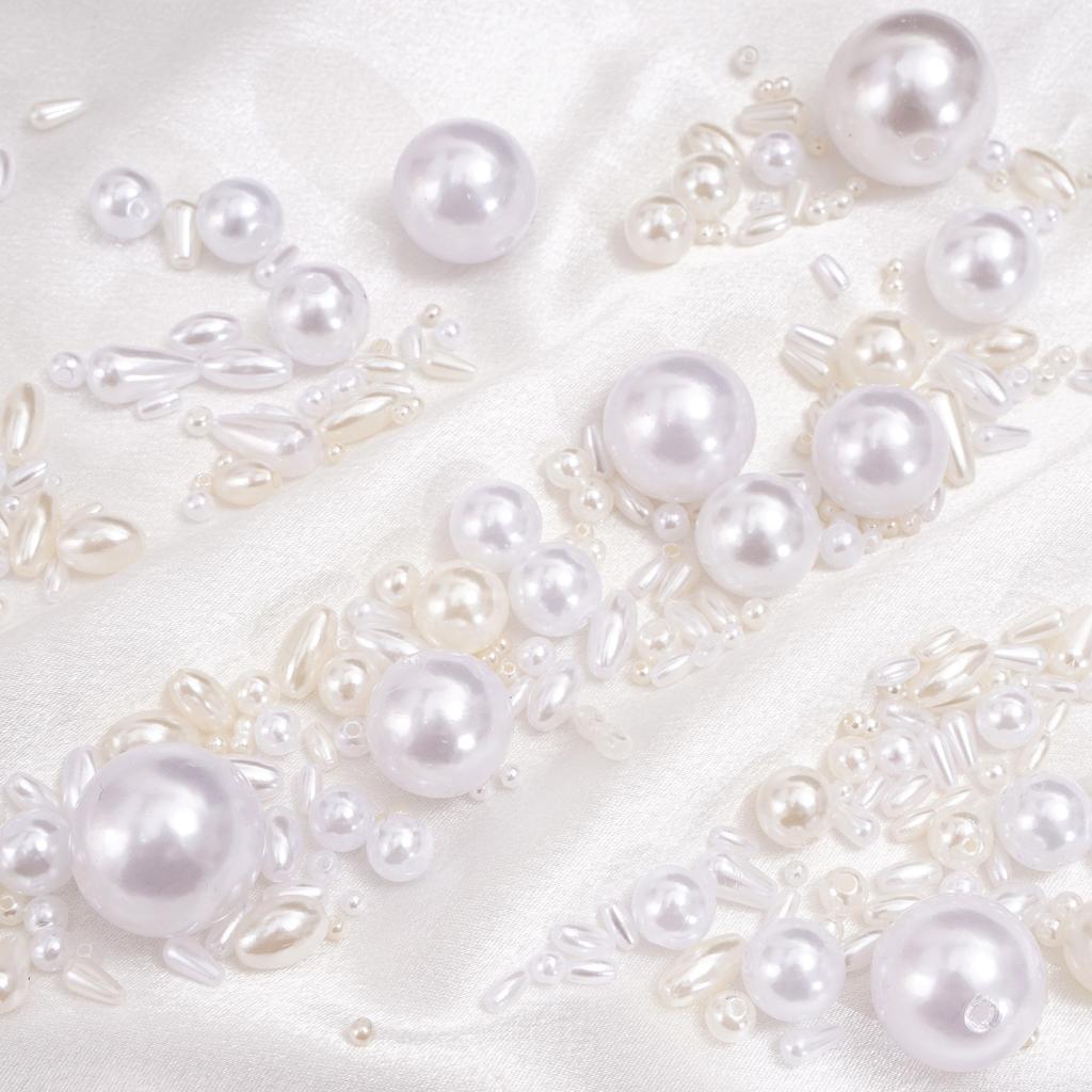 50-100 шт. высокоглянцевые бусины из АБС-пластика с жемчугом и интервалом для самостоятельного изготовления ювелирных изделий из браслета и ожерелья