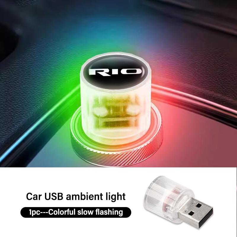 AZKSYT1 Mini USB LED Car Light Auto Interior Atmosphere Light Auto Colorful Lamp For KIA K1 Cerato Soul Venga Forte Spectra Sedona Niro