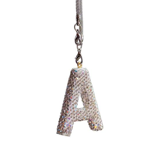 Блестящая подвеска в виде буквы автомобиля, подвеска в виде буквы из искусственного кристалла, подвесное зеркало заднего вида для автомобиля, украшение в виде алфавита со стразами для автомобильного дерева, аксессуар