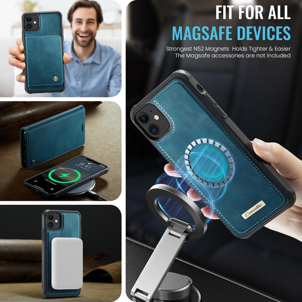 For iPhone 12 Pro 6.1 inch/iPhone 12 6.1 Inch Case CASEME C49 Compatible with MagSafe RFID Blocking Detachable Wallet Leather Phone Cover