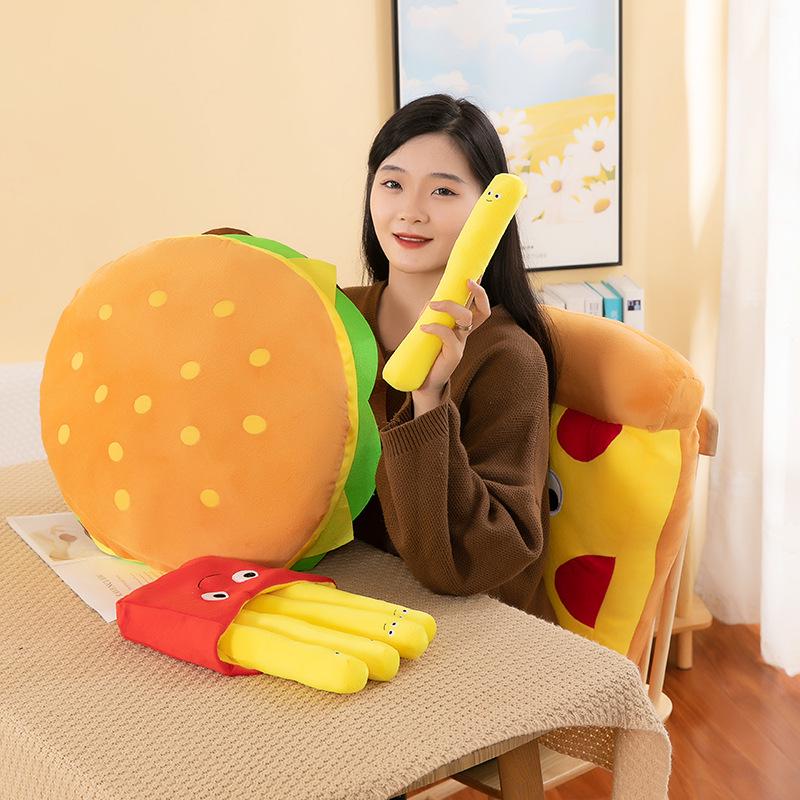 Коллекция плюшевых игрушек: Гамбургер, картофель фри, подушка, пицца, тряпичная кукла и многое другое для детей