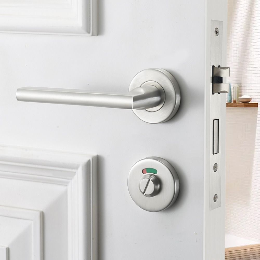 Black Color Indicator Door Lock Nylon Plastic Bathroom Bolt Public Toilet Lock  Office