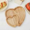 Creative Wooden Serving Tray Double Heart Breakfast Multiuse Jewelry Holder Display