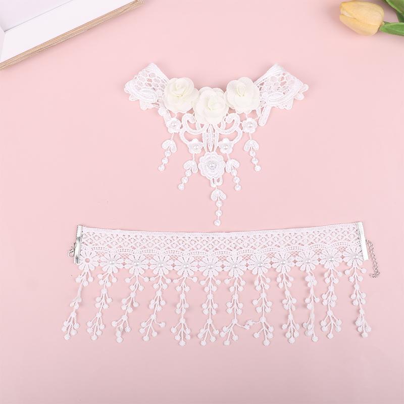 Винтажный классический готический тату-чокер с кружевом для женщин, черный кулон-шарм