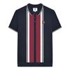 Mens Greco Striped Knitted Short-Sleeved Polo Shirt