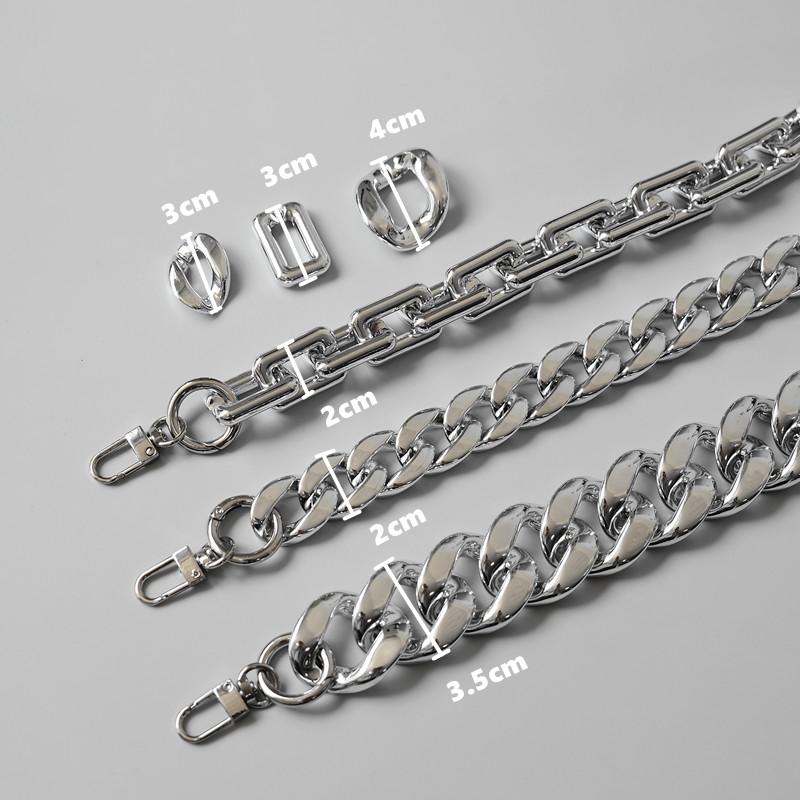 Новая модная женская цепочка для аксессуаров, съемная замена, крутой серебряный акриловый ремешок, женский плечевой ремень «сделай сам», твердая цепочка из смолы