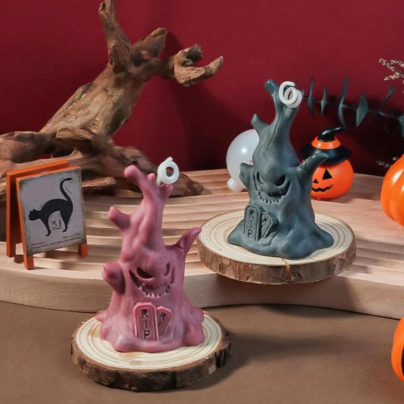 Хэллоуин Тематическая Ароматизированная Форма Уникальная Декоративная Силиконовая Форма Пень С Призраком для Хэллоуинской Вечеринки для Рукоделия