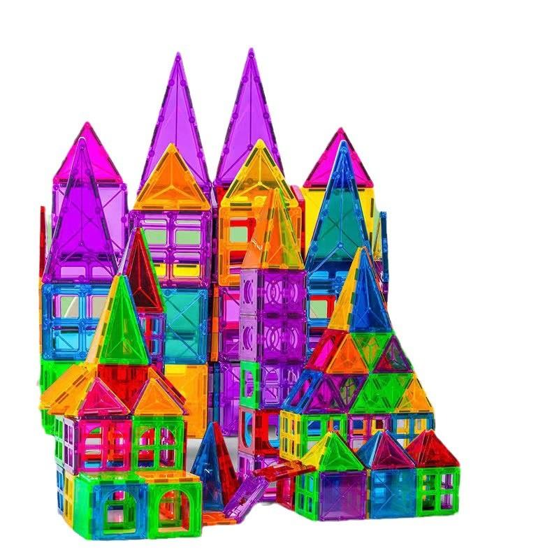 Магнитные строительные блоки STEM обучающая игрушка 2D 3D детская игрушка подарок креативность