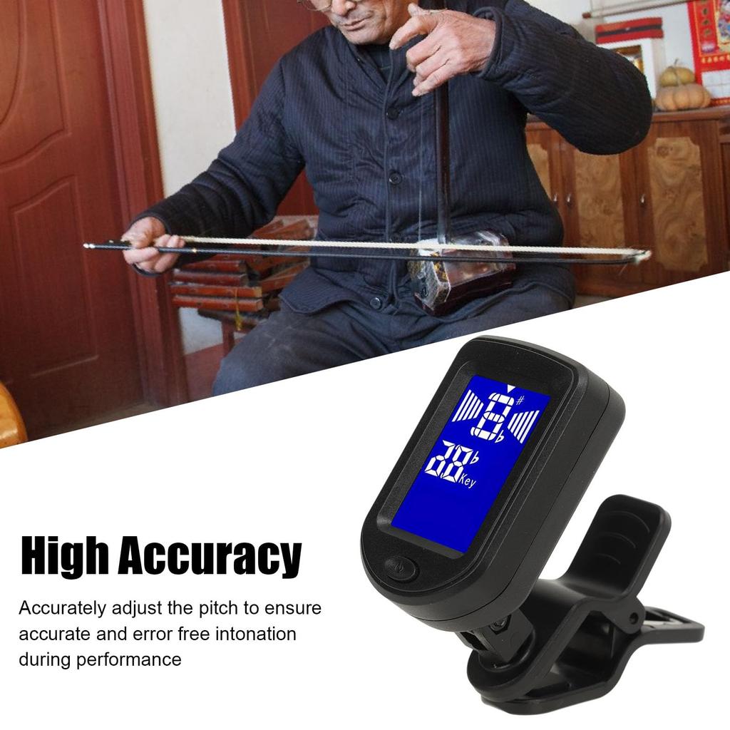 Тюнер Цифровой электронный тюнер зажимного типа Простое в использовании устройство настройки ABS Erhu Гитара/Бас/Укулеле/Скрипка/Хроматическая (Флейта Кусё)