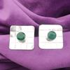 Круглые серьги-пусеты из натурального зеленого оникса, подарок матери на день рождения, серебро 925 пробы, EE-146-15