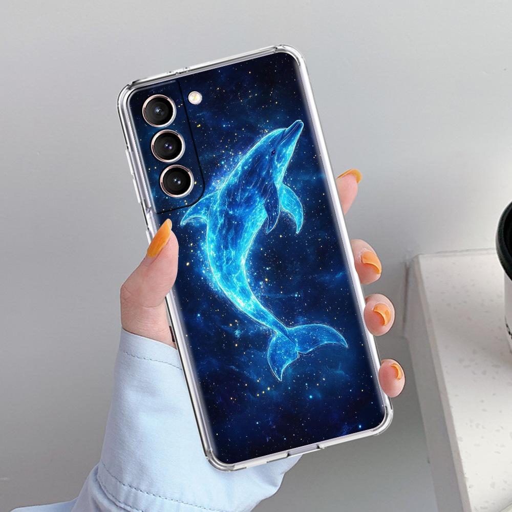 Чехол для телефона Samsung Galaxy S26 S25 S24 S23 S22 Ultra S20 S21 FE 5G Plus Мягкий прозрачный чехол Океанский дельфин