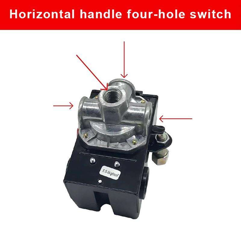 4 Ports 95-120 Psi Air Compressor Pressure Switch 16-20A Safe Air Compressor Shut Off Switch Air Compressor Replacement Parts