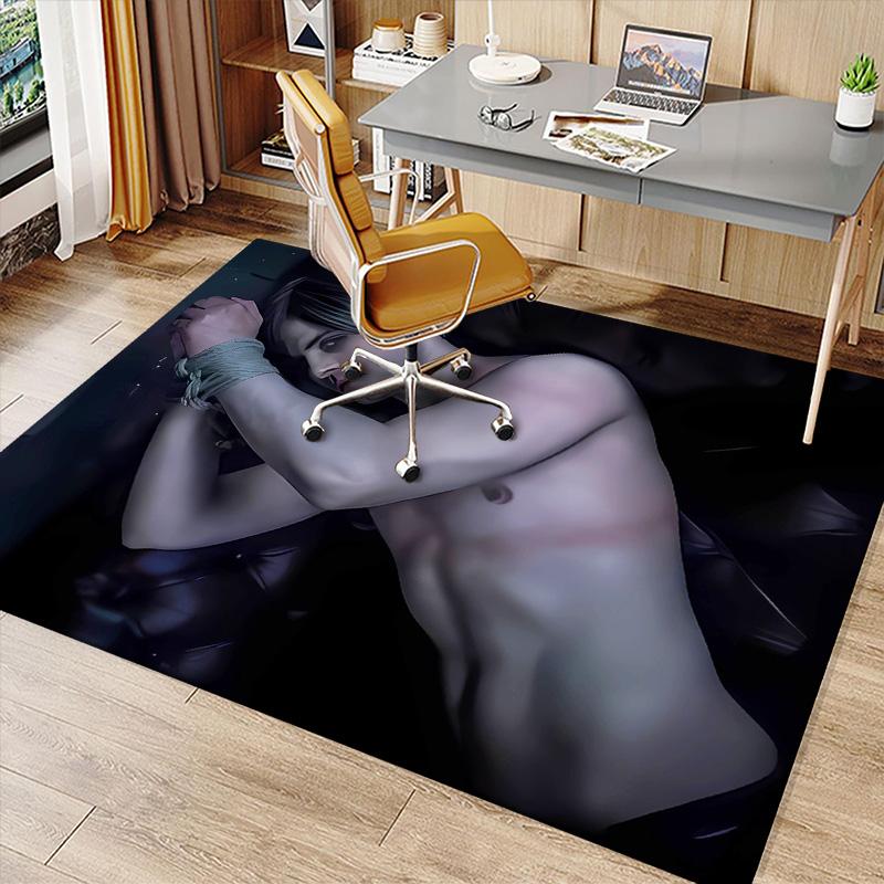 Resident Evil Leon S. Kennedy Printed Absorbent Washable Carpet, Non-Slip Bathroom Mats, Kitchen Rugs, Yoga Mat,Living Room Entrance, Camping Picnic R