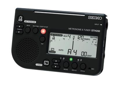 Сейко Метроном-Тюнер, Высокая Громкость, Крепится на Пюпитр, Идеально для Духовых Оркестров, Черный, STH200BK