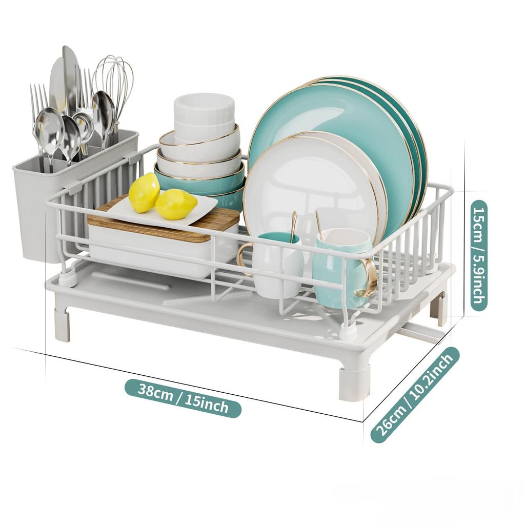 Подставка для сушки посуды, подставка для столовых приборов с поддоном для слива и линией сбора капель, подставка для чашки, держатель для столовых приборов, полка для хранения на кухонной столешнице