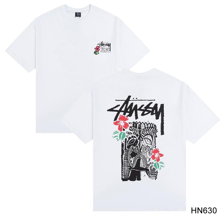 Stussy Летняя новая футболка из высококачественного хлопка с круглым вырезом для мужчин и женщин 2025 года, классический логотип с новым рисунком, парная футболка