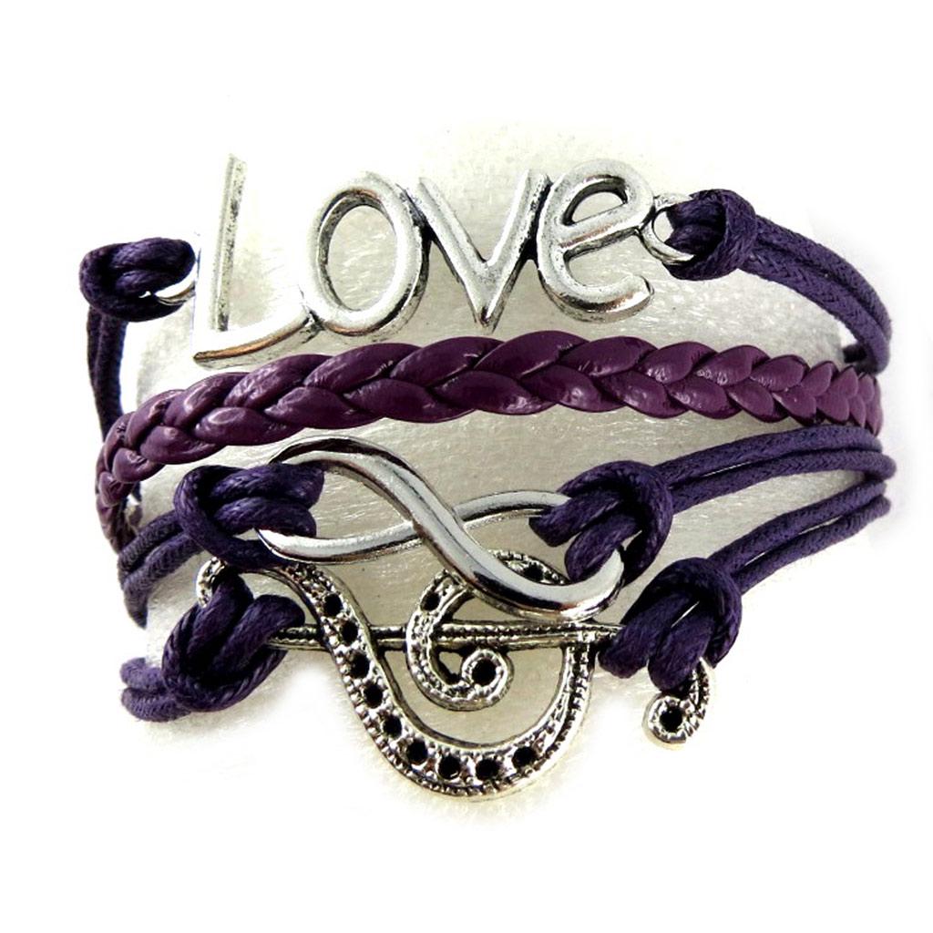 Les Trésors De Lily [K7329] - Bracelet ethnique 'Kilimanjaro' violet (4 rangs)