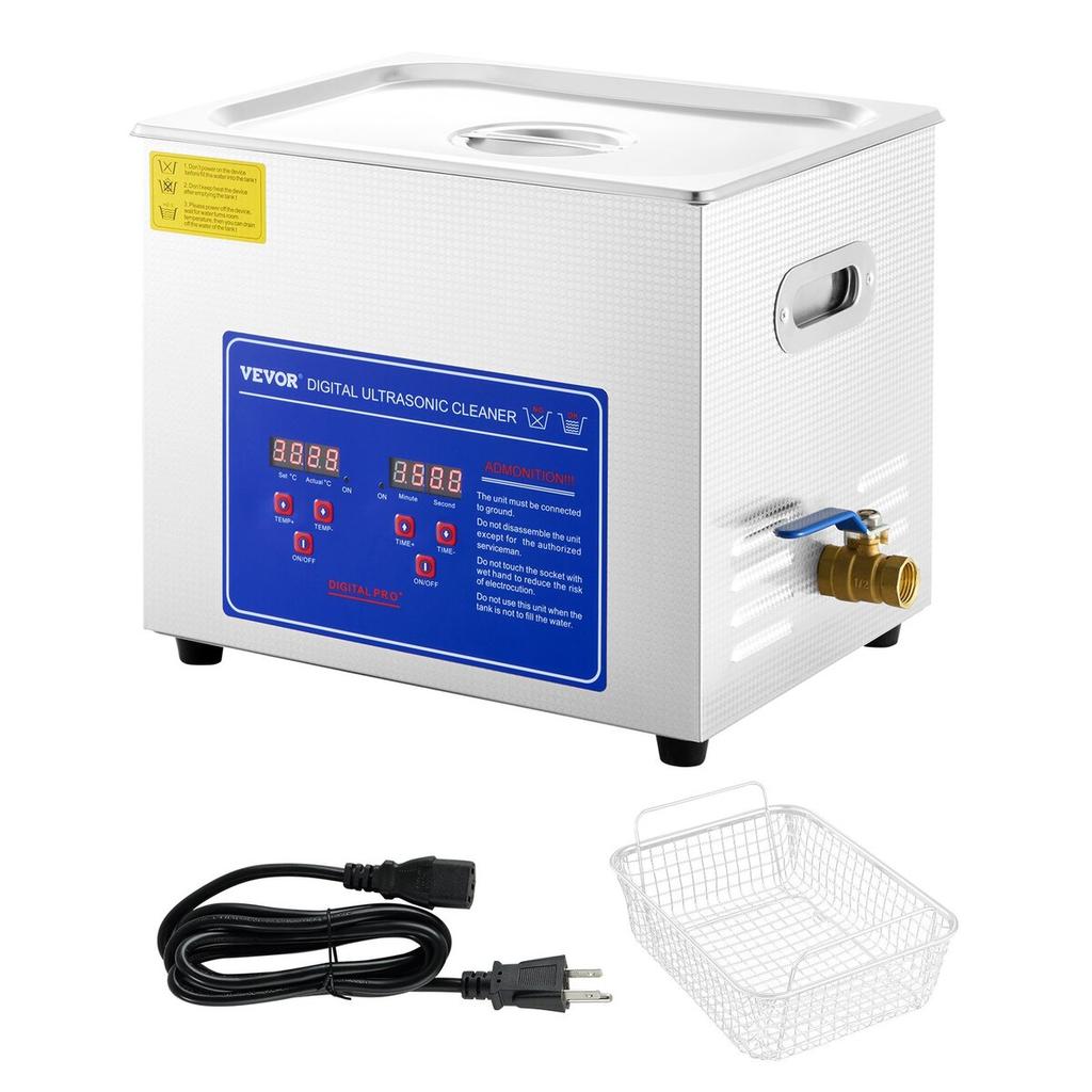 10L Ultrasonic Cleaner Machine Stainless Steel Ultrasonic Cleaning Machine Digital Heater Timer Jewelry Cleaning for Commercial Personal Home Use(10L)