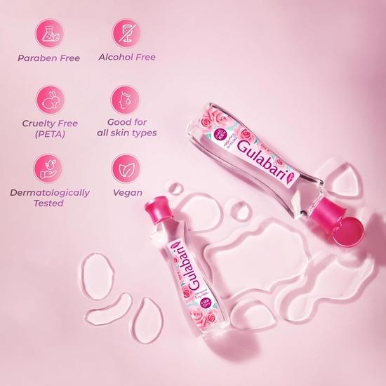 Dabur Gulabari Premium Rose Water/тоник для лица - 400 мл | Без парабенов | Без спирта | Очищает, увлажняет и смягчает кожу | Балансирует