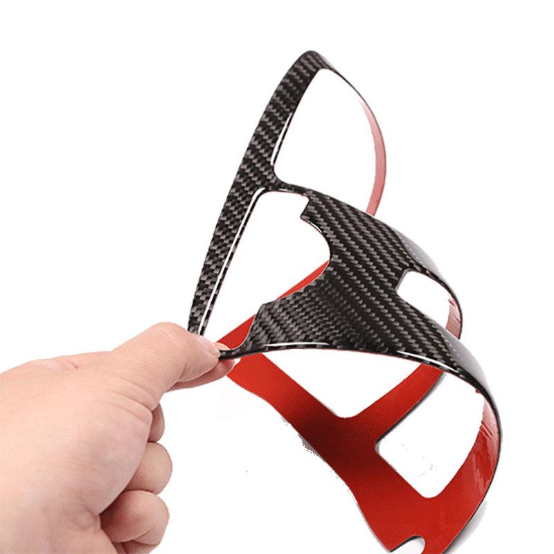 Car Real Carbon Fiber Central Control Water Cup Panel Cover Sticker For Mercedes Benz C Class W204 C200 C300 C180L E Class