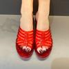 New Slope Heel Slippers for Women Anti Slip Summer Jelly Shoes Height Increasing Crystal Slippers for Women Thickened Bottom for Going Out