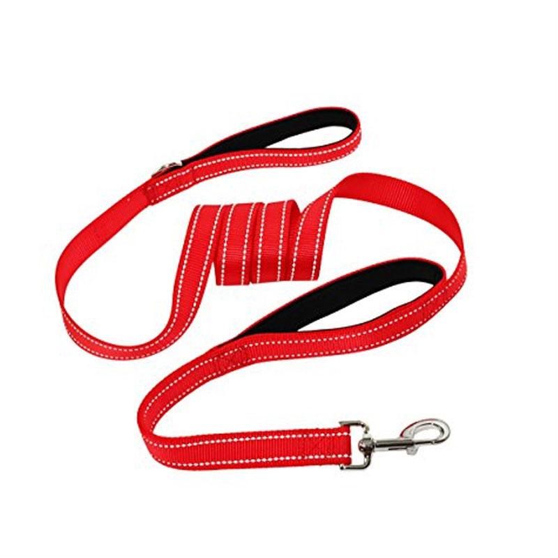 Dog Leash Dual Handle Hands Free Running Leash Shock Absorbing Extendible Bungee Reflective Stitching Adjustable Waist Belt