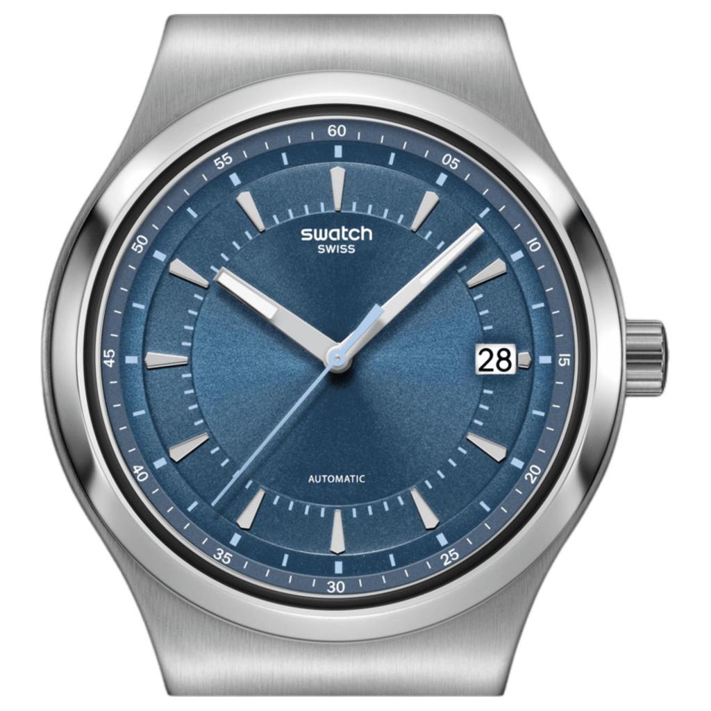 Swatch Essentials Автоматический Механический Механизм 30м Водонепроницаемость Унисекс Часы 42мм Синий Циферблат YIS435G