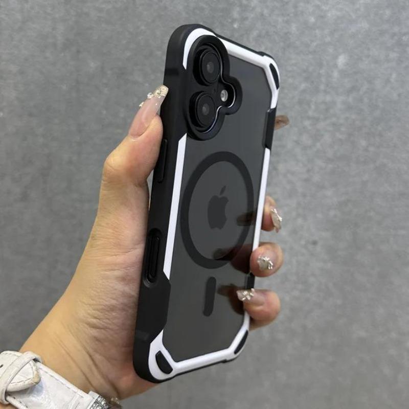 Яркий Цвет Магнитный Для Magesafe Беспроводной Зарядки Чехол Для iPhone 17 Pro 16 13 14 12 15Pro Max Прозрачный Ударопрочный Бампер Чехол