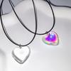 Готическое черное веревочное колье-чокер с подвеской в виде большого сердца для женщин, нишевое элегантное регулируемое колье-цепочка, простые дизайнерские украшения