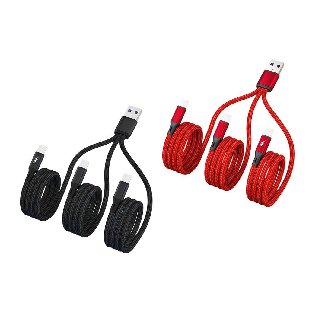 3-в-1 USB-кабель, USB на 3x Type-C Разъем Шнур питания Провод Быстрая зарядка Зарядная линия Удлинительный кабель