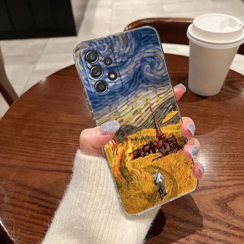 Интересный чехол для телефона с рисунком Ван Гога для Samsung Galaxy A56 A57 A37 A55 A54 A36 A35 A26 A25 A16 A17 A07 A52 A34 A21s