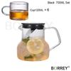 BORREY1L Transparent Borosilicate Glass Teapot Heat-Resistant Large Clear Tea Pot Flower Tea Set Puer Kettle Teapot Holder Base