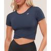 Gymshark Crossover Midi Top With Shelf Heavy Blue B4c3e Uctn