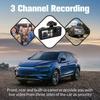 3-канальная видеокамера для автомобиля спереди, сзади и внутри, 1080P Full HD видеорегистратор для автомобилей, тройная автомобильная камера с картой, 2,0'' IPS HD экран