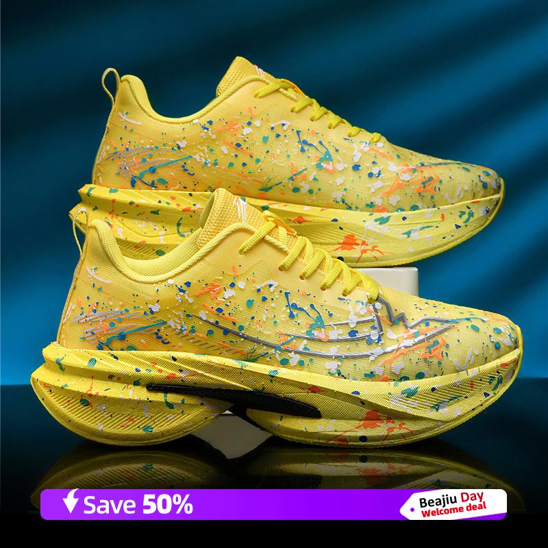 Мужские беговые кроссовки с карбоновой пластиной, марафонские, специализированные спортивные, дышащие, легкие, женские, удобные, нескользящие, повседневные кроссовки
