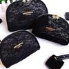 Fashion Black Net Yarn Makeup Bags Woman Transparent Lace Cosmetics Bag Traveling Bag Travel Organize