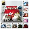 3D Christmas Bedding Holiday Decoration Quilt Cover Pillowcase 2 or 3 Double Bed Single Bed Full Size Soft Washable Zipper Home Decoration